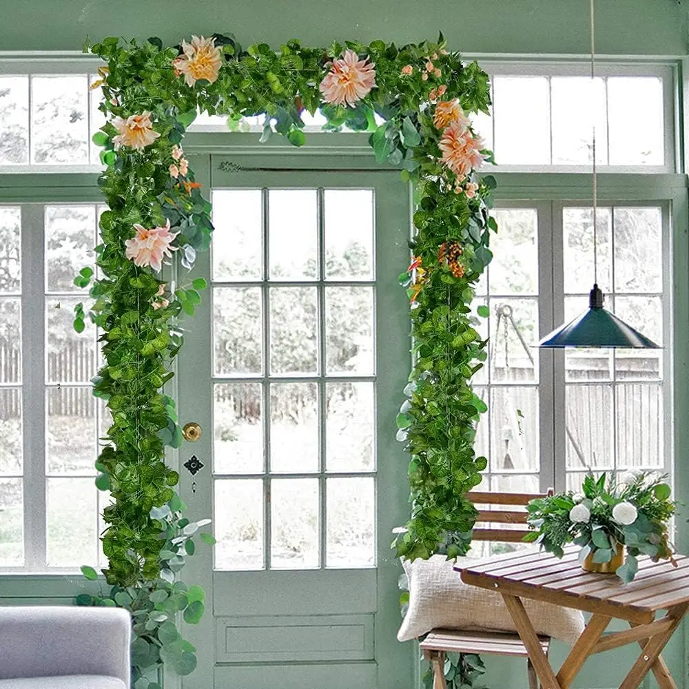 Artificial Ivy Vine Maple Leaves Hanging Garland Fake Plants Green Leaf Rattan for Christmas Wedding Party Home Decor thumbnail 6