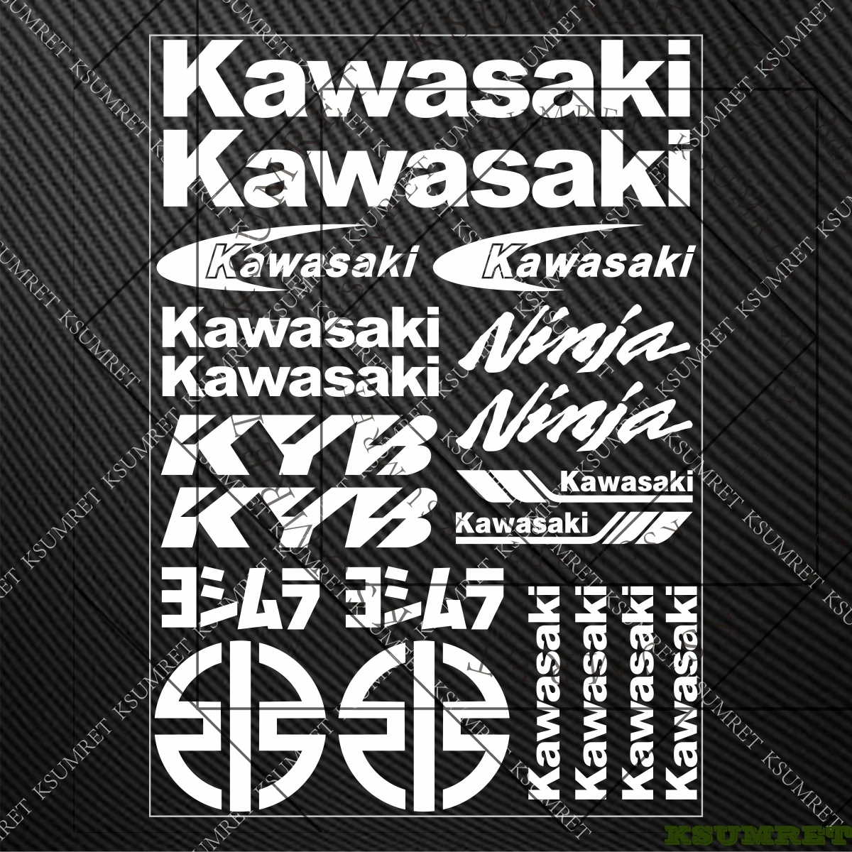 For Kawasaki Motorcycle Sticker Helmet Logo Decals Kit