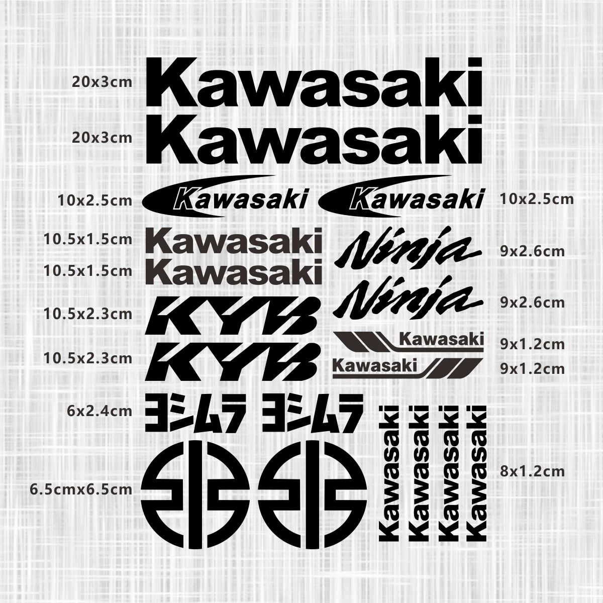 For Kawasaki Motorcycle Sticker Helmet Logo Decals Kit thumbnail 3