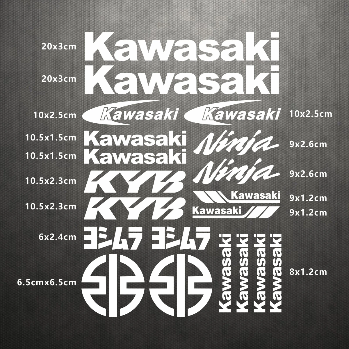 For Kawasaki Motorcycle Sticker Helmet Logo Decals Kit thumbnail 2