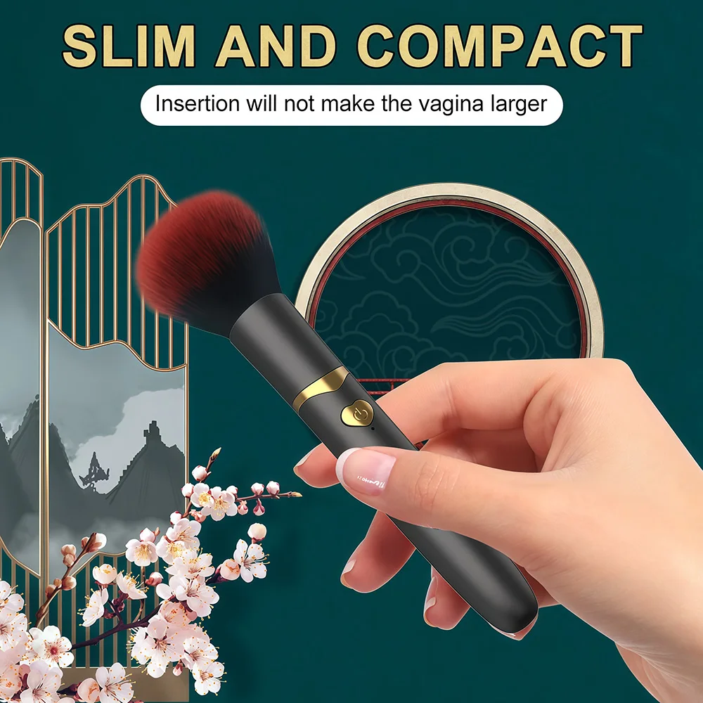Makeup Brush Vibrator for Women G Spot Vagina Massager Dildo Powerful Clitoris Nipple Stimulator Masturbator Sex Toys for Adult thumbnail 4