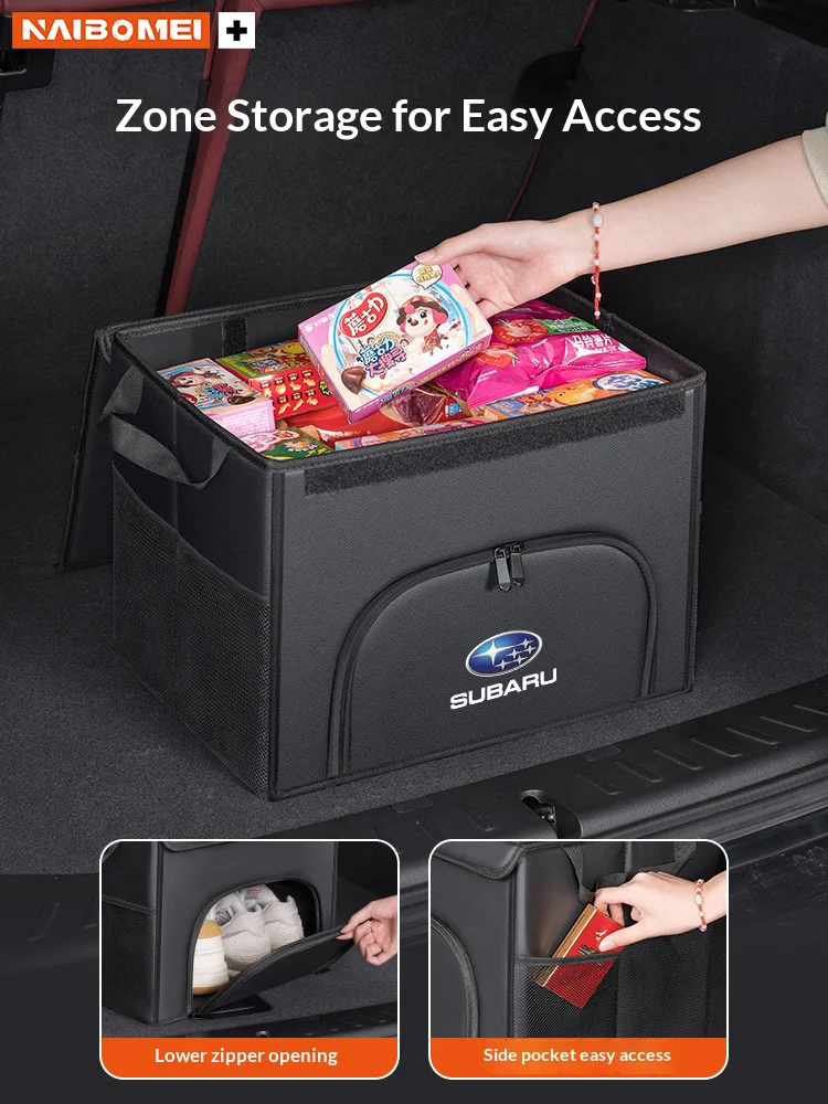 For Subaru STI Brz Wrx Xv Ascent Forester Outback Impreza Legacy Car trunk Foldable storage box shoe storage organizing box thumbnail 6
