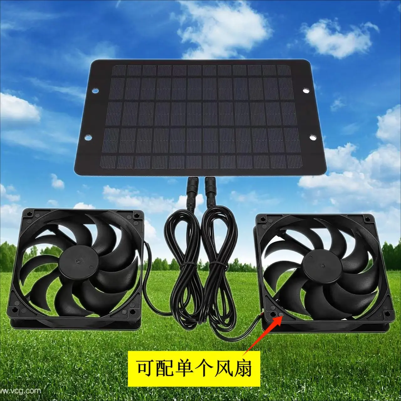 12V Solar fan Solar Charger Exhaust Fan Ventilator Solar Panel Powered Fan Air Extractor for Dog Chicken House RV Greenhouse Fan thumbnail 6