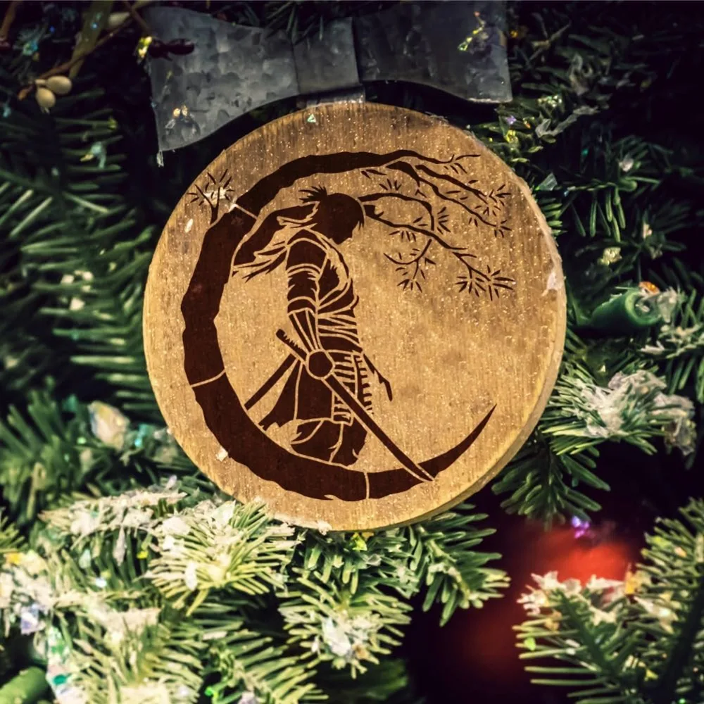 Samurai of The East Painting Stencil with Brush 11.8x11.8inch Plastic PET Katana Tree Pattern Drawing Template Decorative thumbnail 5