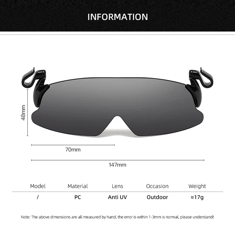 1PC Adjustable Clip Cap Sports Sunglasses Flip-Up Cover UV Protection Polarized Sunglasses Clip On Hat Cycling Goggles thumbnail 6