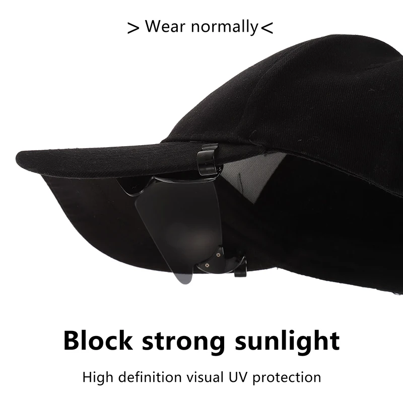 1PC Adjustable Clip Cap Sports Sunglasses Flip-Up Cover UV Protection Polarized Sunglasses Clip On Hat Cycling Goggles thumbnail 3
