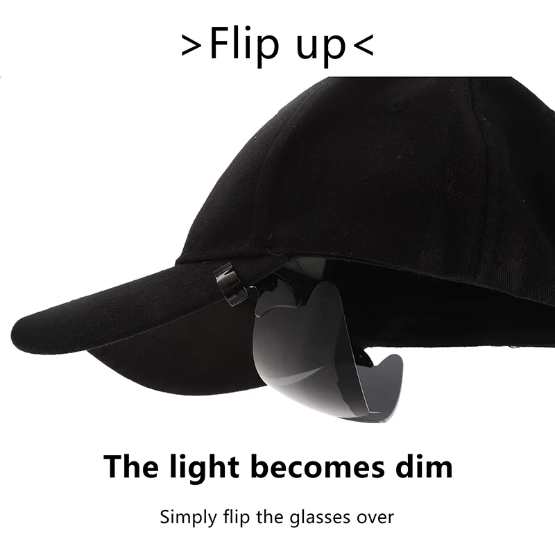 1PC Adjustable Clip Cap Sports Sunglasses Flip-Up Cover UV Protection Polarized Sunglasses Clip On Hat Cycling Goggles thumbnail 4