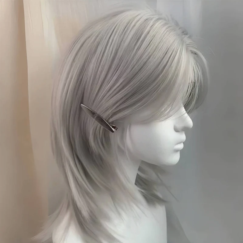 Synthetic Women Wig Cosplay Wig Extension Wolf Cut Hairstyle with Hair Bangs High-Layered Lace Front Wig for Women Daily Cosplay thumbnail 3