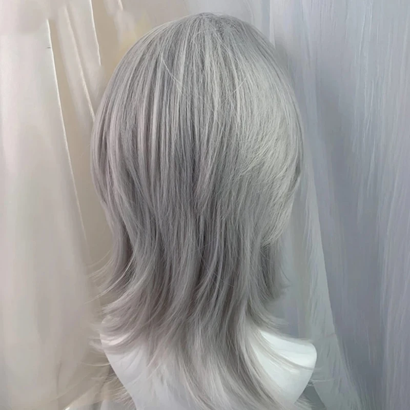 Synthetic Women Wig Cosplay Wig Extension Wolf Cut Hairstyle with Hair Bangs High-Layered Lace Front Wig for Women Daily Cosplay thumbnail 5