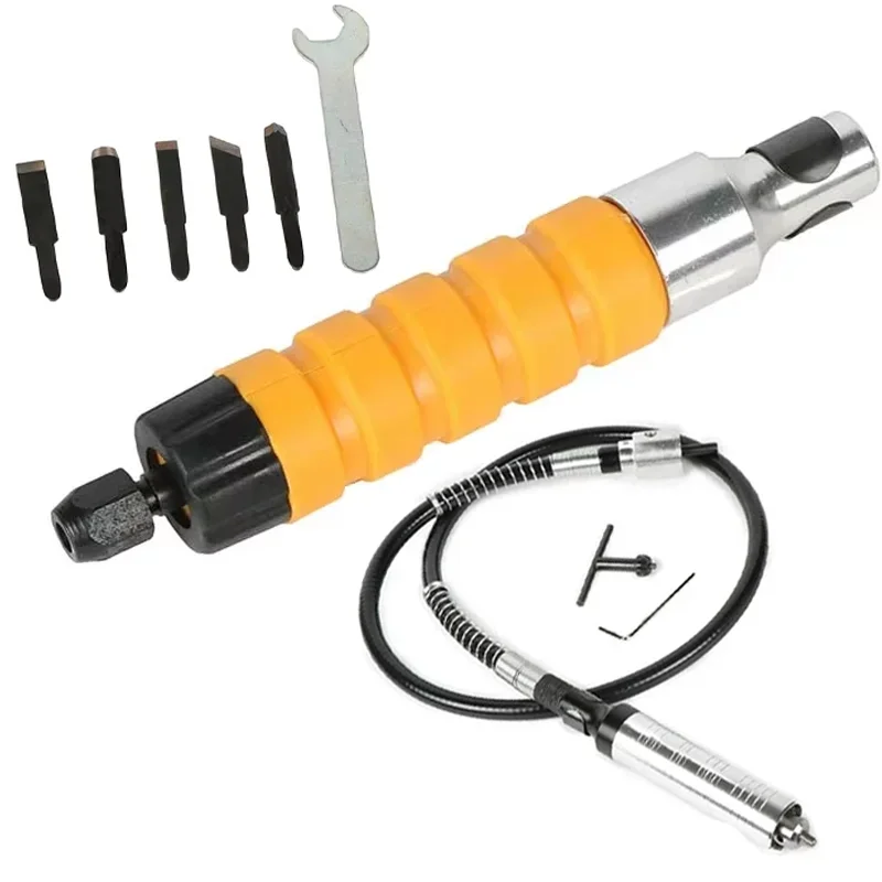 Electric Engraving Pen Rotary Tool Flexible Shaft Hose with Drill Chuck for Polishing Carving Wood Chisel Woodworking DIY