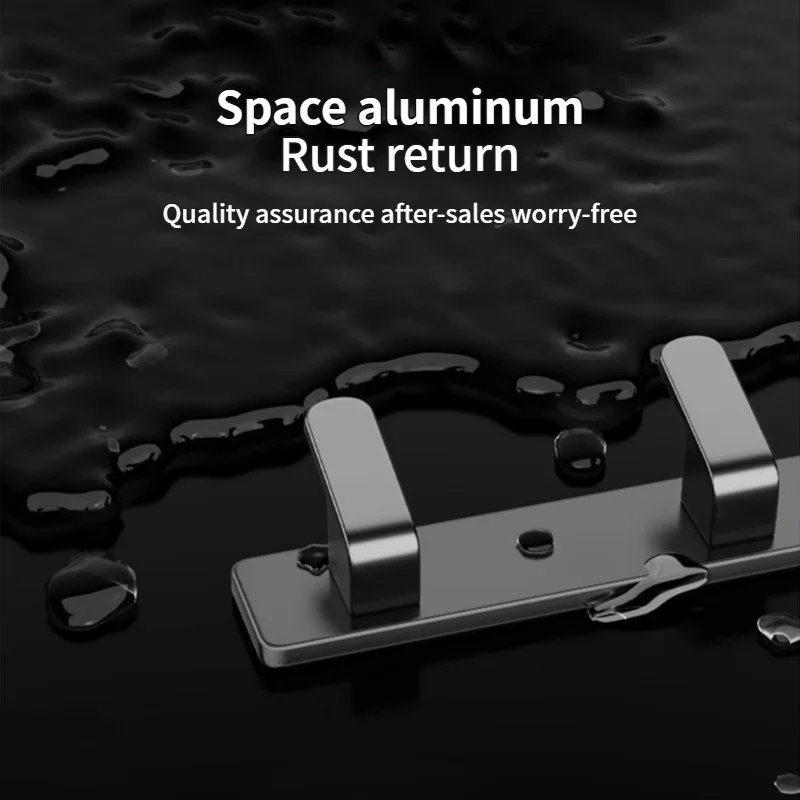 Space Aluminum Hook,No-Drill Wall-mounted Adhesive Hook, Door Back Hooks,Heavy-Duty Clothes Hangers thumbnail 5