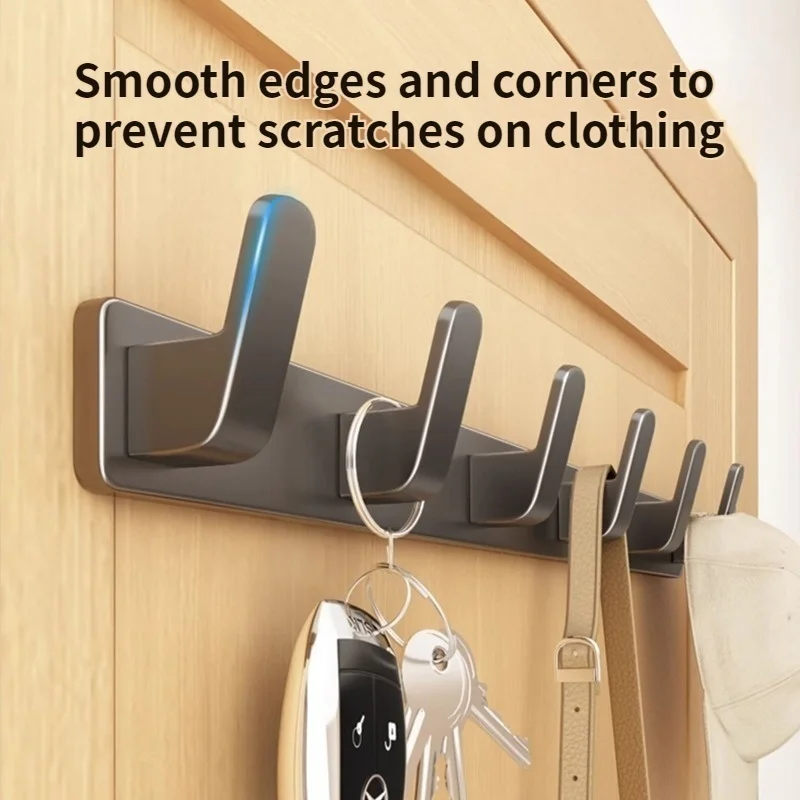 Space Aluminum Hook,No-Drill Wall-mounted Adhesive Hook, Door Back Hooks,Heavy-Duty Clothes Hangers thumbnail 4