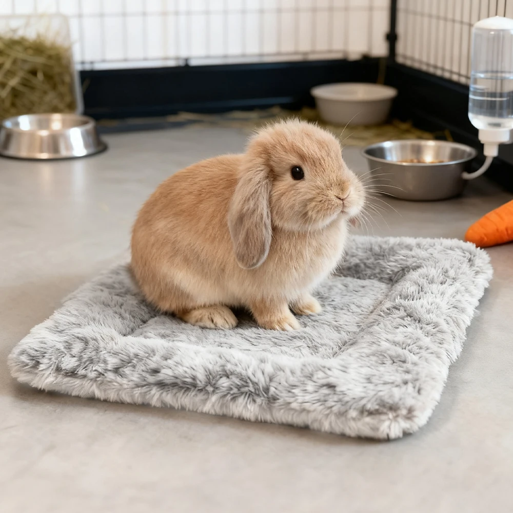 1 PC Warm Winter Reversible Plush Hamster Pad Ultra Soft Guinea Sleeping Mat Pet Bed Mat for Small Animals Kitty Rabbit Squirrel thumbnail 4