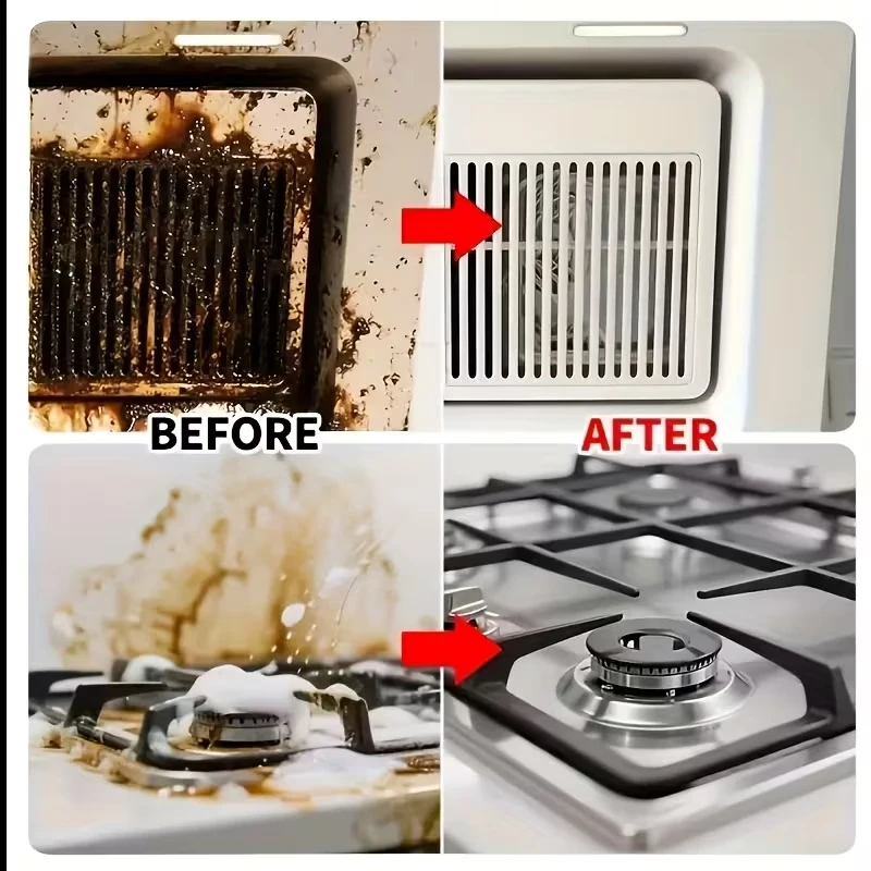 35ml Grease Remover Powerful Kitchen Degreaser Spray Stainless Steel Hoods Cooktop Cleaner Instant Oil Stain Dissolver thumbnail 6