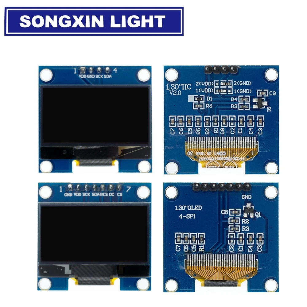1.3" OLED Module 1.3 inch Display Module White/Blue 128X64SPI/IIC I2C Communicate Color 1.3 Inch OLED LCD LED Display Module thumbnail 6