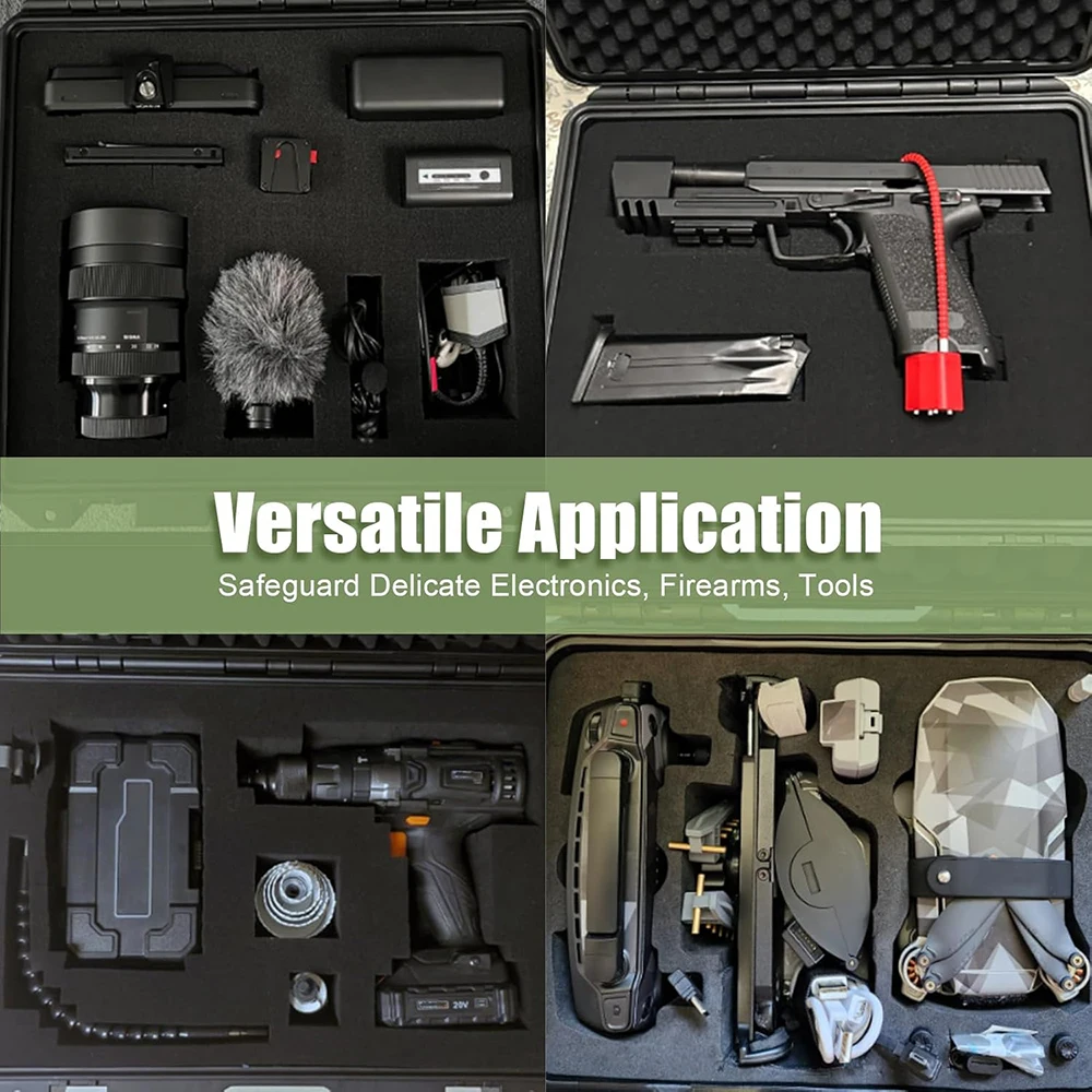 Waterproof Hard Toolbox Safety Protector Box Portable Organizer Hardware Storage Pistol Case With Pre-cut Sponge Storage Box thumbnail 3