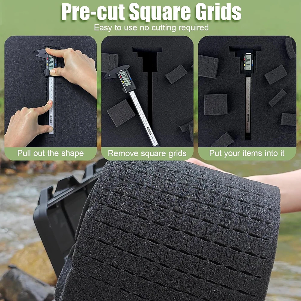 Waterproof Hard Toolbox Safety Protector Box Portable Organizer Hardware Storage Pistol Case With Pre-cut Sponge Storage Box thumbnail 4