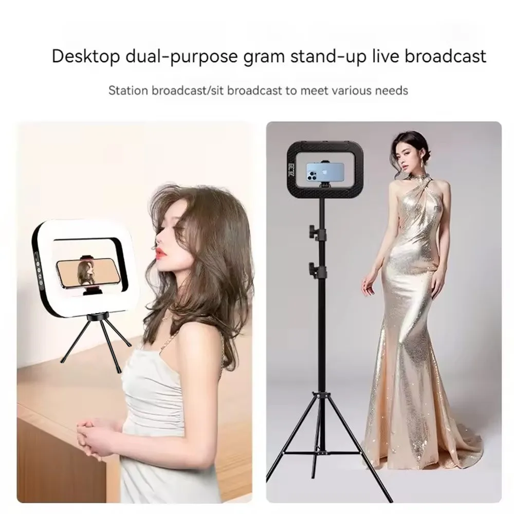 New Handheld Ring LED Rechargeable Fill light Portable Mobile Phone Live Broadcast Photography Desktop Rabbit Cage Selfie Light thumbnail 6
