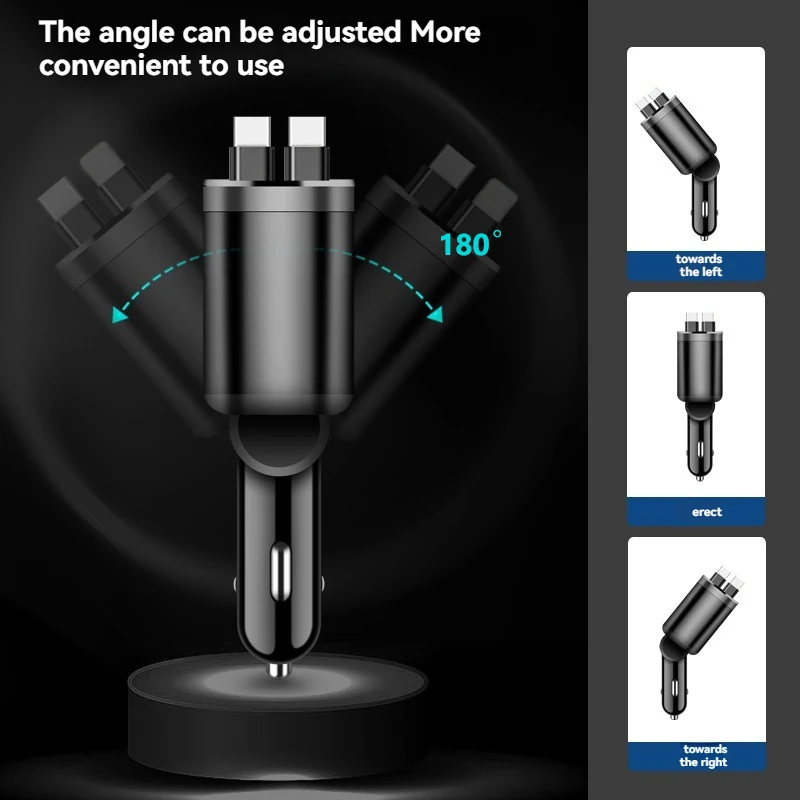 One-to-five vehicle mobile phone charger, supporting super-fast charging, with ambient light and starry sky light thumbnail 5