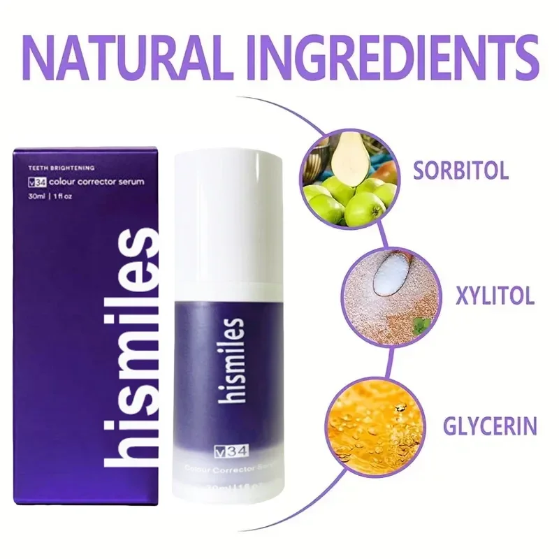 V34 Purple Teeth Whitening Toothpaste Remove Plaque Stains Cleaning Oral Hygiene Dental Bleach Tools Fresh Breath Teeth Care thumbnail 3