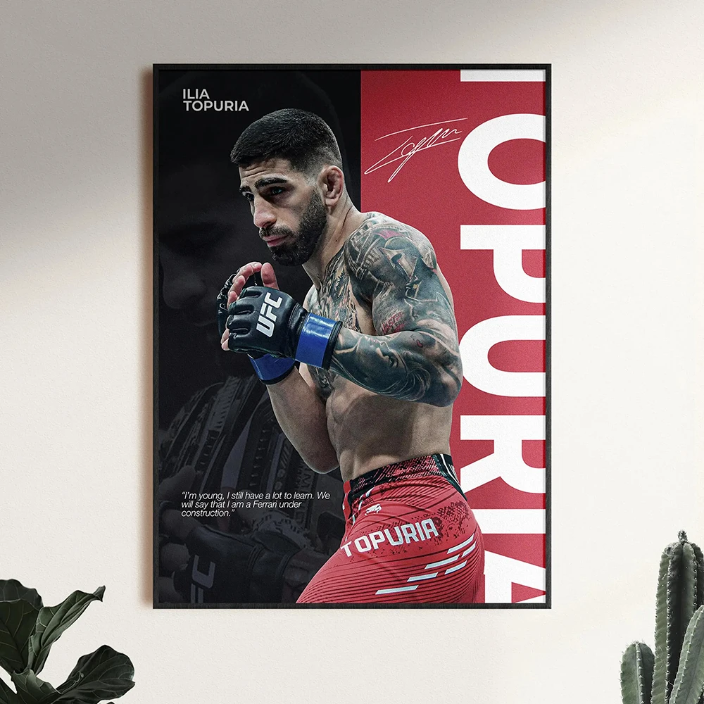 Famous Boxing Legends Fighting Poster UFC Inspirational ILIA TOPURIA Canvas Print Painting Wall Decor Gym Home Mural Cuadros thumbnail 4