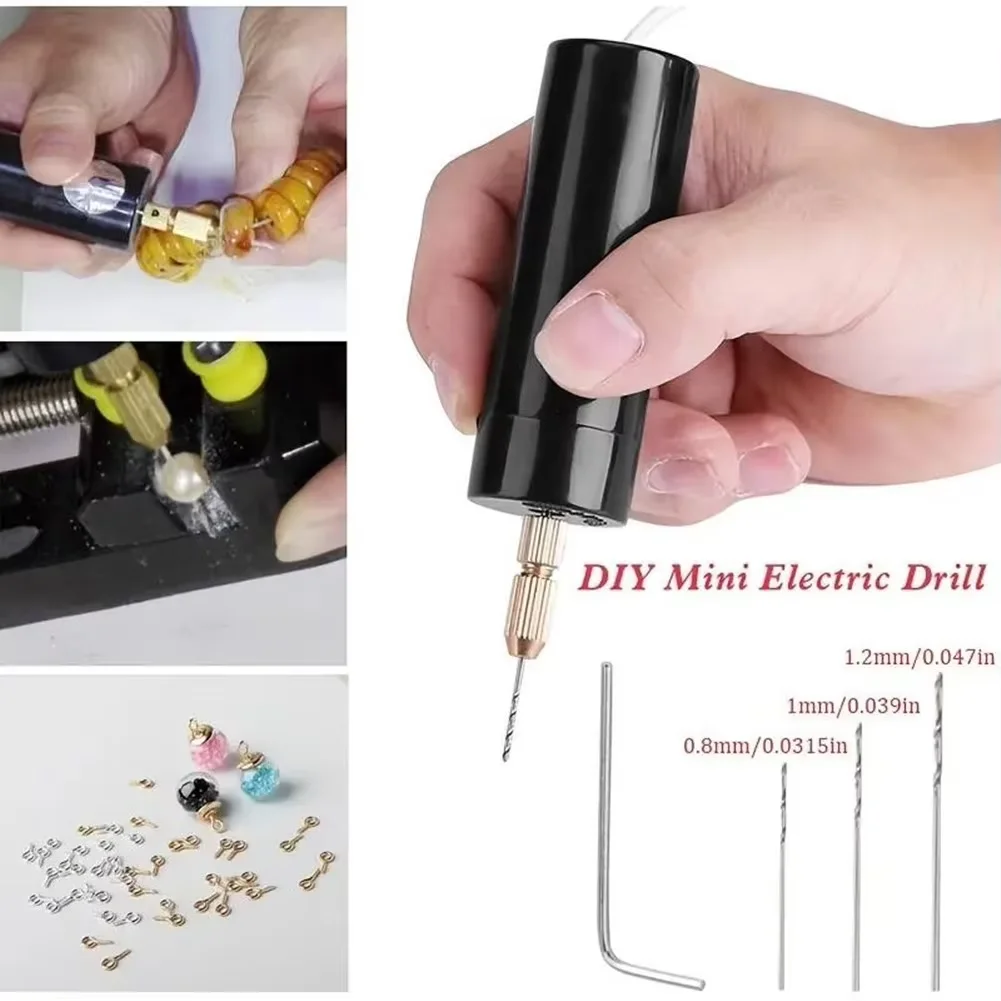 Handheld Mini Electric Drill USB DIY Tool for Epoxy Resin Jewelry Making Wood Craft Engraving Pen thumbnail 2