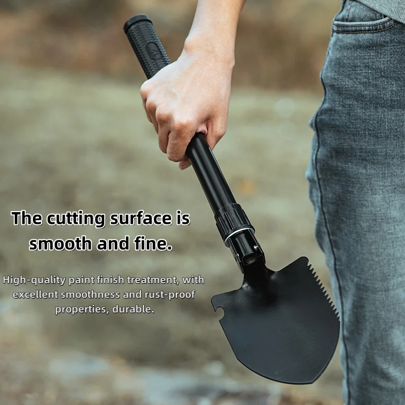 Multi-Function Foldable Camping Shovel Telescopic Survival Gear for Hiking Gardening Snow Removal and Outdoor Adventure thumbnail 3