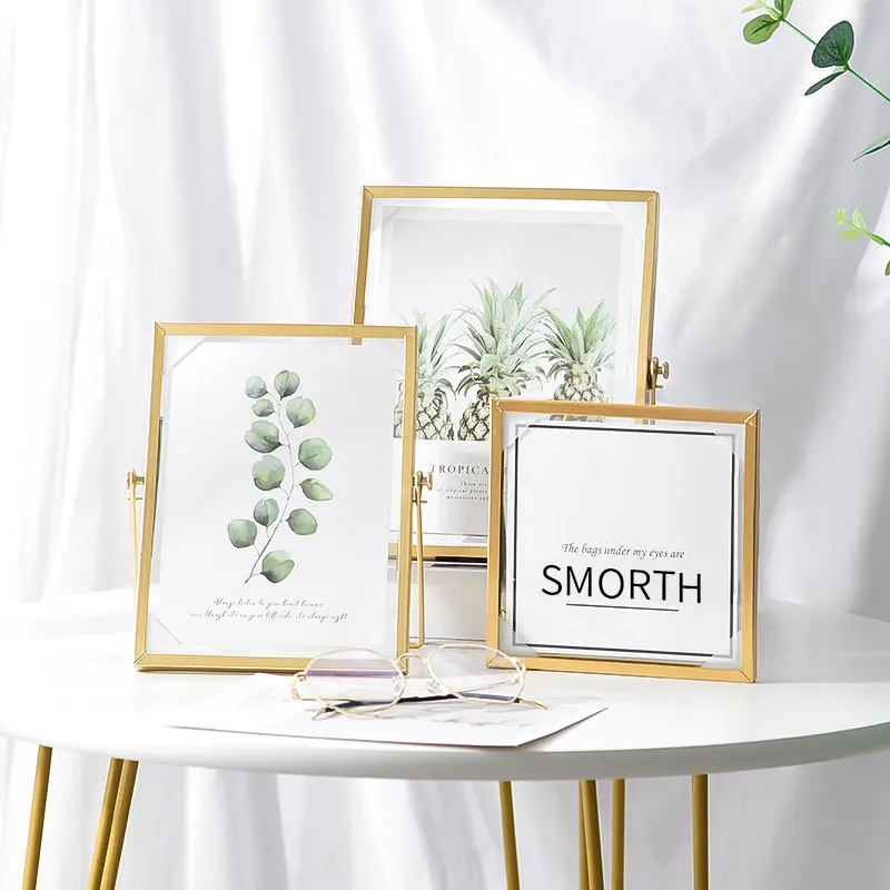 Metal Picture Frames Vintage Ornate Floating Frames 4, 6, 7 Inches Photo Antique Easel Stand Vertical Glass Holder for Pictures thumbnail 6