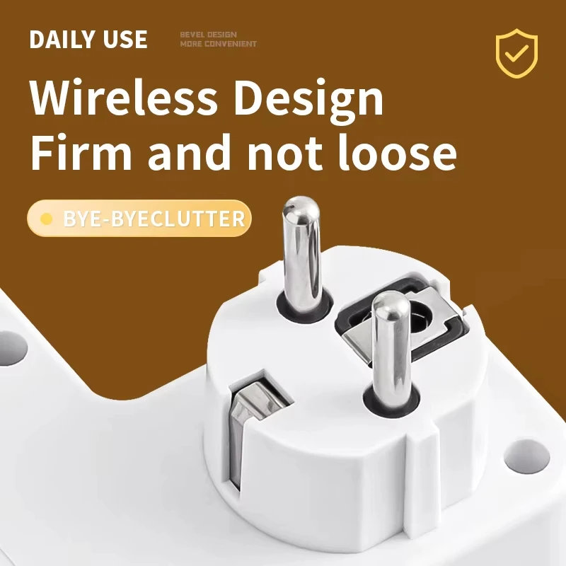 EU Plug Power Strip Outlets Two specifications with or without USB Type-C port Wall Charger for Home Office thumbnail 5