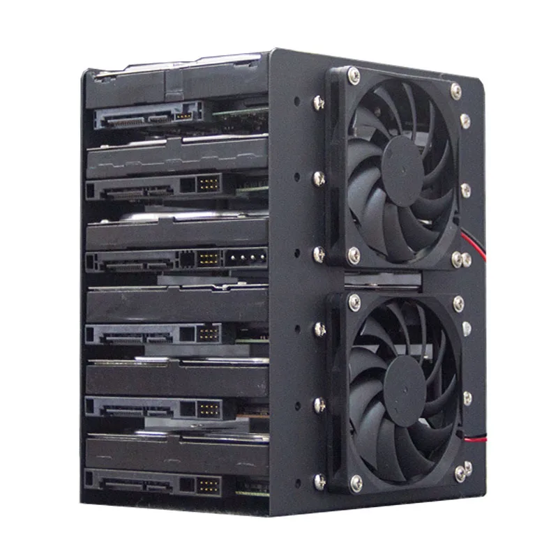 Metal Mechanical Hard Disk Bracket 6F Chassis Built-In 6x3.5 Inch Superimposed Expansion with Fan Cooling for PC Case thumbnail 3