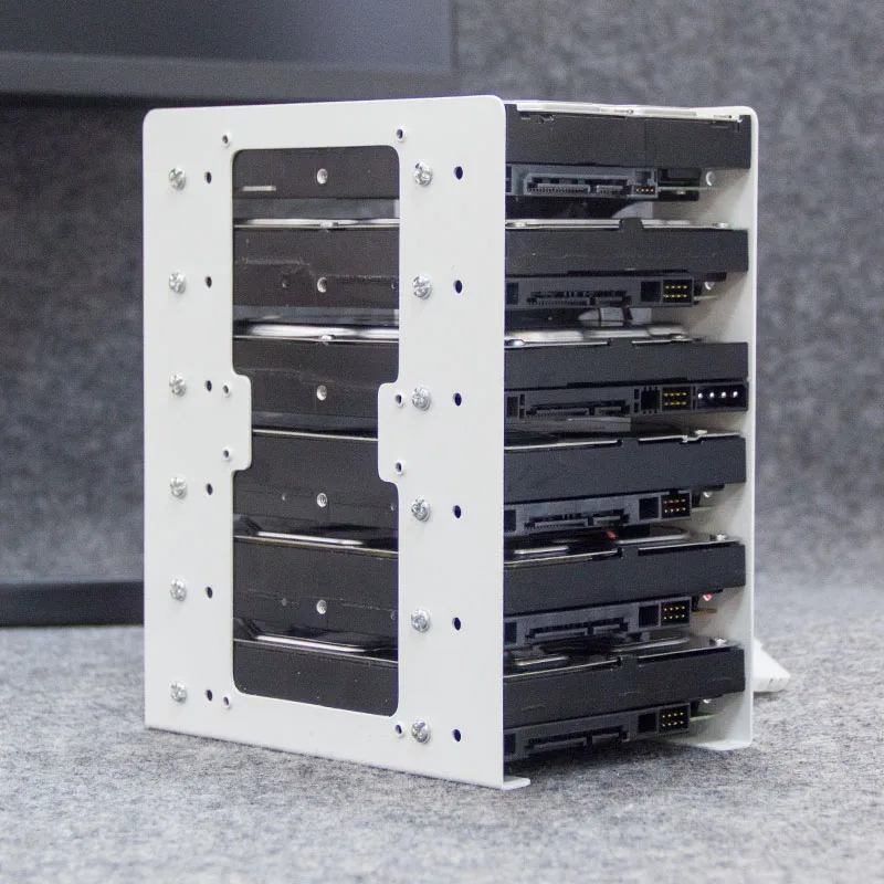Metal Mechanical Hard Disk Bracket 6F Chassis Built-In 6x3.5 Inch Superimposed Expansion with Fan Cooling for PC Case thumbnail 4