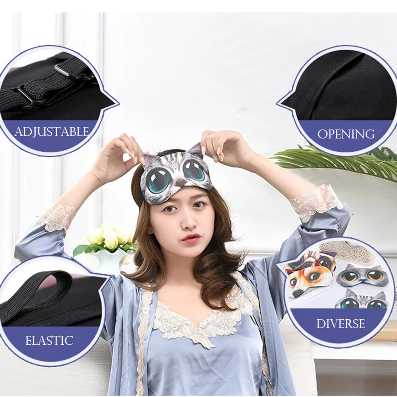 New Anime Sleep Mask Cotton Sleeping Eye Mask Cute Kids Cartoon Eye Cover Blindfolds Travel Home Eyes Relax Masks Eyepatch thumbnail 5