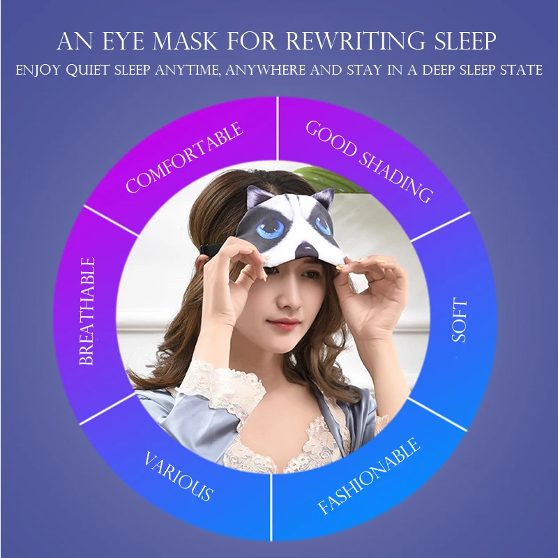New Anime Sleep Mask Cotton Sleeping Eye Mask Cute Kids Cartoon Eye Cover Blindfolds Travel Home Eyes Relax Masks Eyepatch thumbnail 4