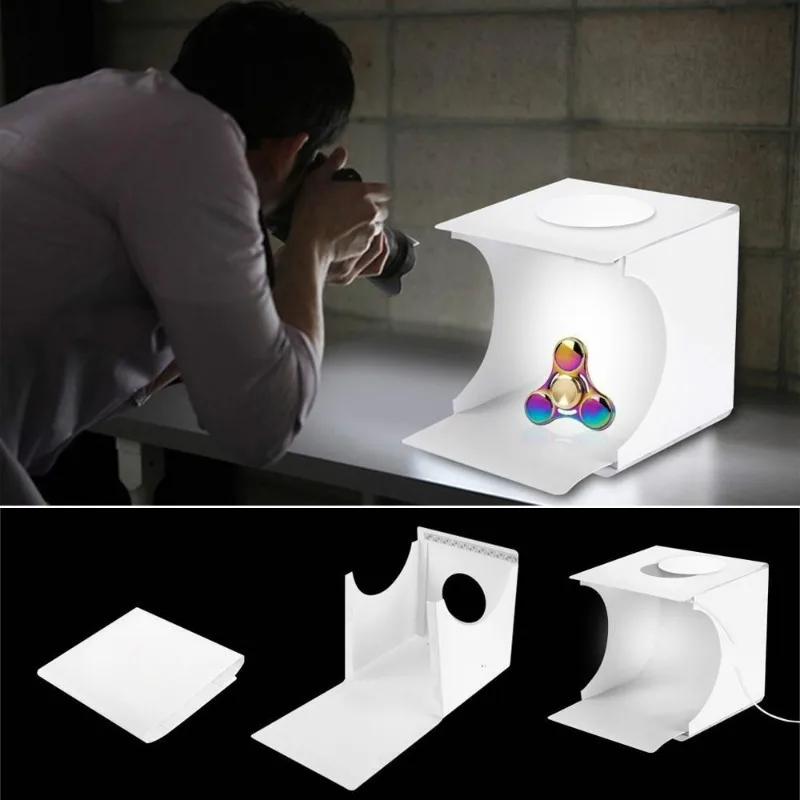 Dual LED Panels Folding Portable Photo Video Box Lighting Studio Shooting Tent Box Kit Diffuse Studio Softbox Lightbox thumbnail 3