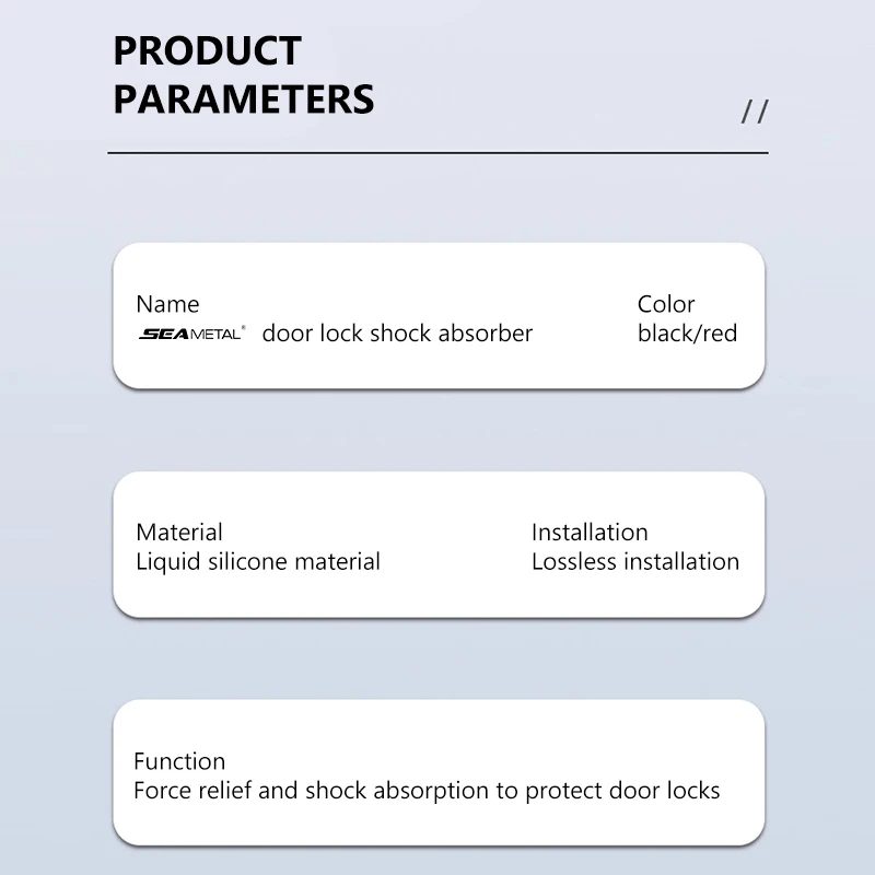 SEAMETAL 4pcs Car Door Lock Shock Pad Silicone Auto Door Lock Protection Cover Force Release Arm Design for Car Truck Door Latch thumbnail 2