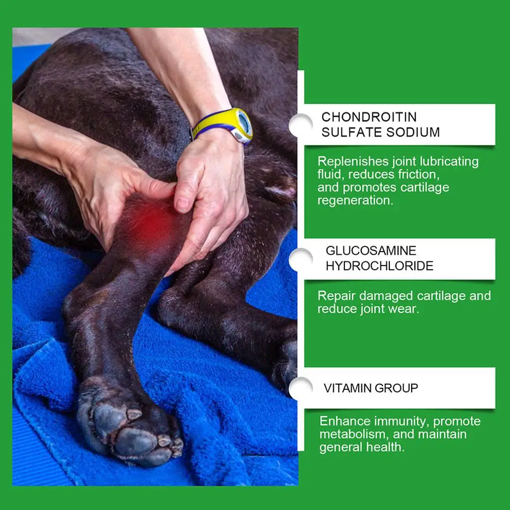 80 Tablets Nutritional Supplement Chondroitin Soft Chew Hip Joint Dogs Enhance Vitality Chicken Flavor Pet Joint Care Tablets thumbnail 4