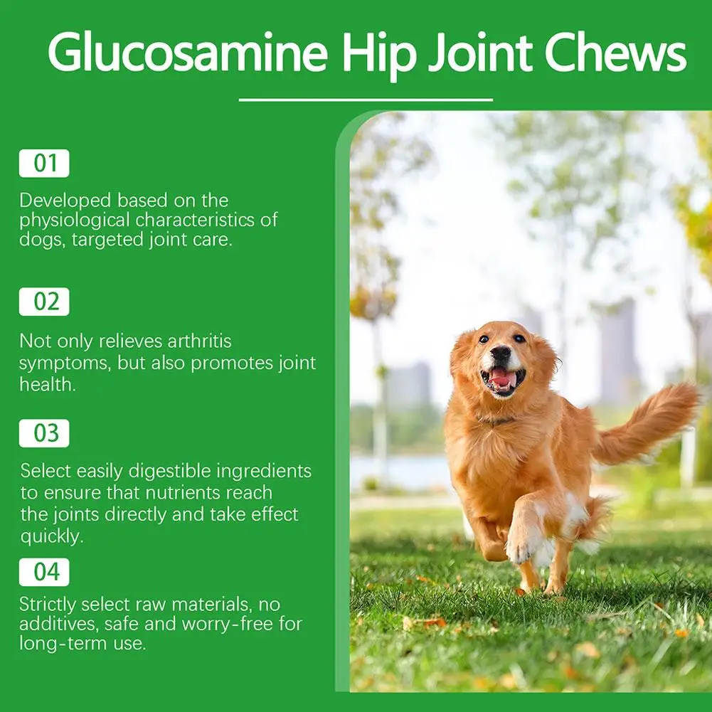 80 Tablets Nutritional Supplement Chondroitin Soft Chew Hip Joint Dogs Enhance Vitality Chicken Flavor Pet Joint Care Tablets thumbnail 5