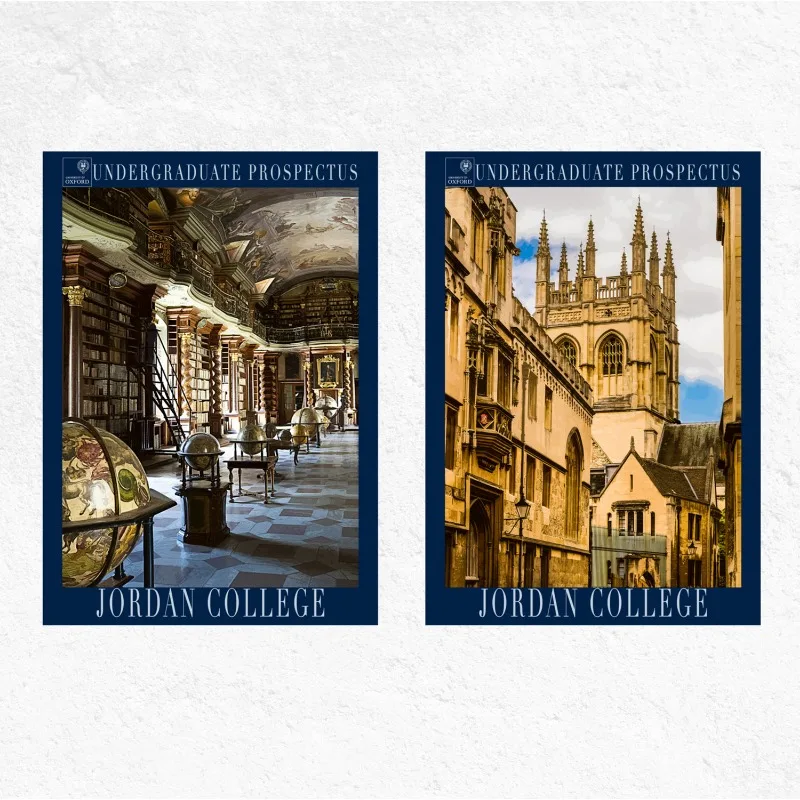 Set of 2 Vintage University Posters Fantasy Literature Inspired Wall Art Study Room Book Lover Gift His Dark-Materials Canvas thumbnail 2