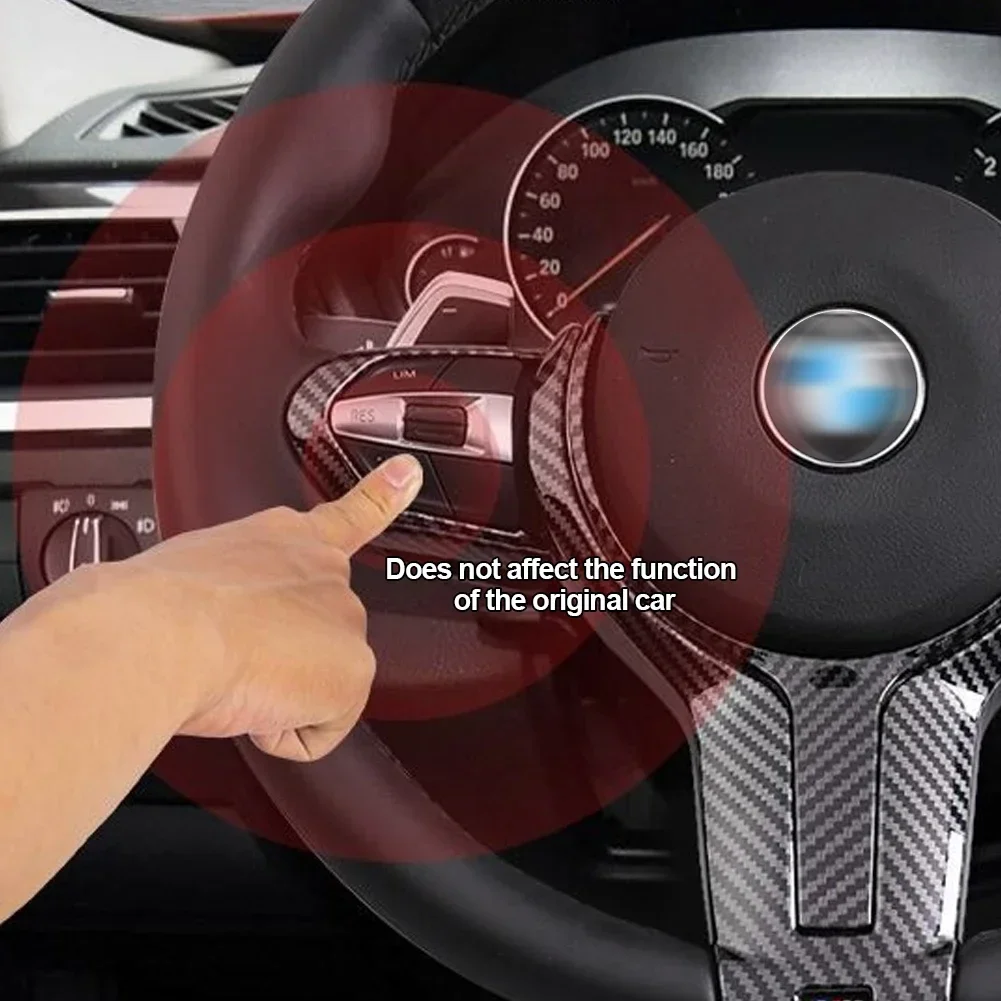 ABS Carbon Texture Car Interior Steering Wheel Cover Trim For BMW F Chassis F06 F10 F11 F12 F15 F16 F20 F21 F22 F23 F30 F32 F34 thumbnail 6