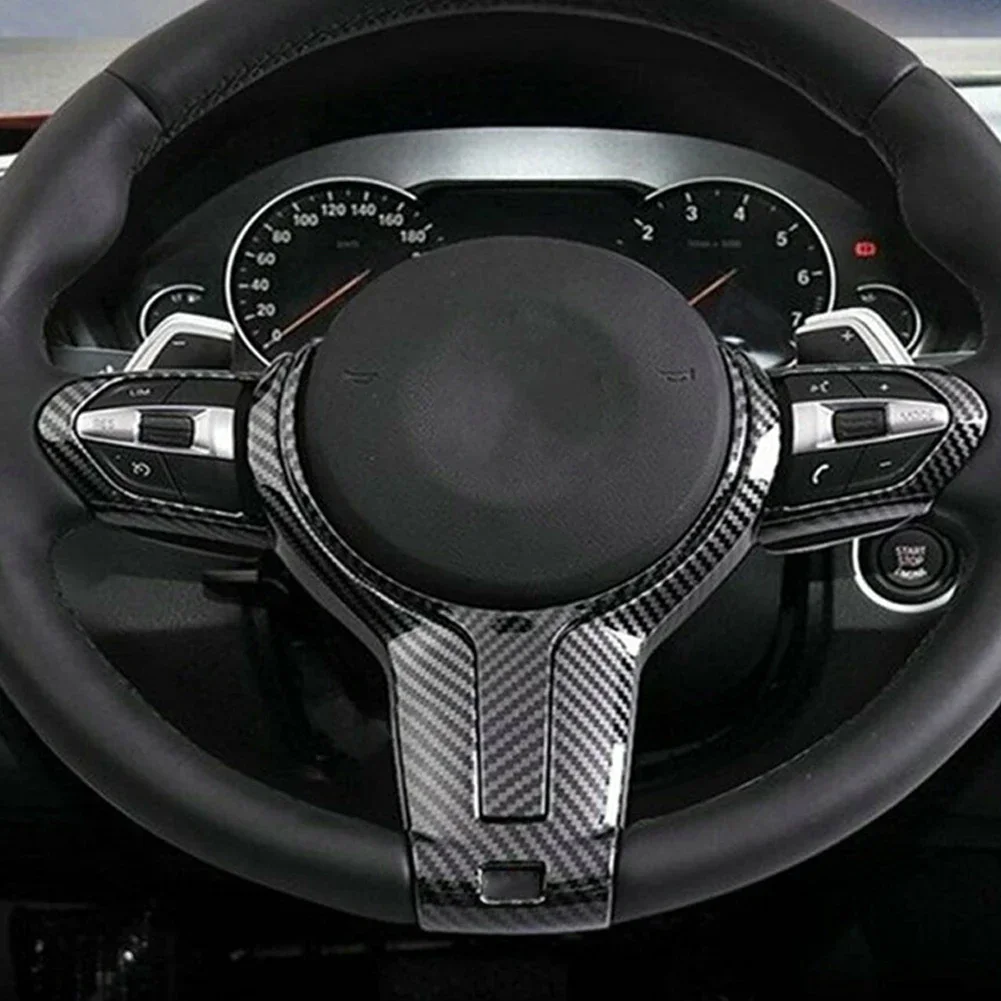 ABS Carbon Texture Car Interior Steering Wheel Cover Trim For BMW F Chassis F06 F10 F11 F12 F15 F16 F20 F21 F22 F23 F30 F32 F34 thumbnail 5