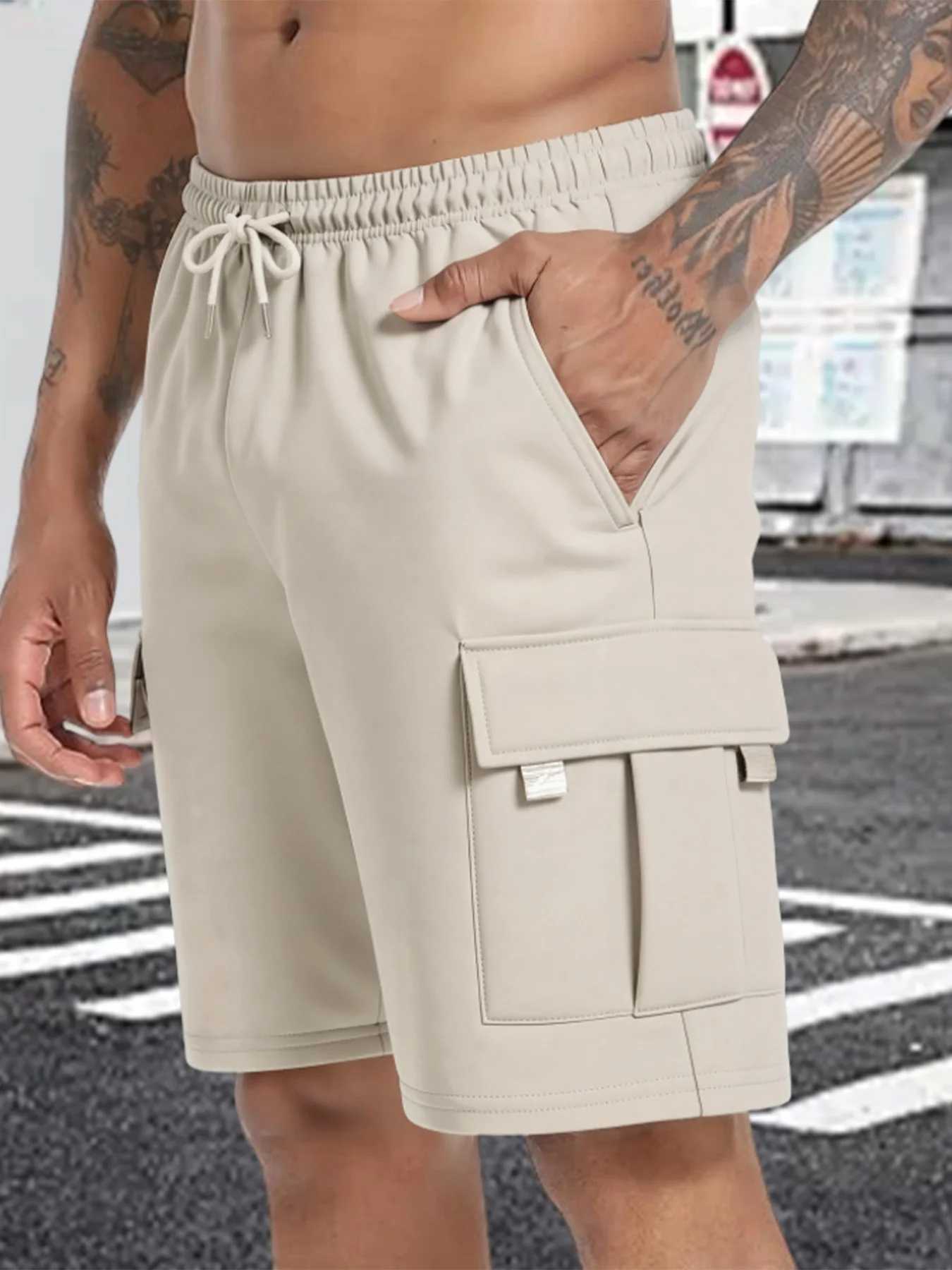 Summer Men's Sport Shorts Male Breathable Loose Multi-pockets Cargo Shorts Outdoor Jogging Fitness Casual Drawstring Mens Shorts thumbnail 2