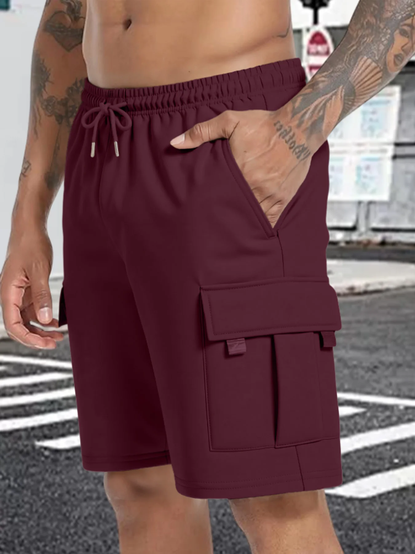Summer Men's Sport Shorts Male Breathable Loose Multi-pockets Cargo Shorts Outdoor Jogging Fitness Casual Drawstring Mens Shorts thumbnail 4