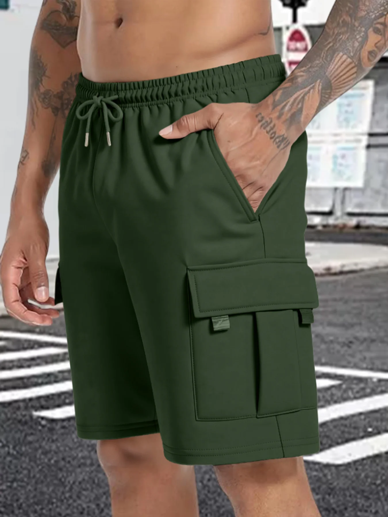 Summer Men's Sport Shorts Male Breathable Loose Multi-pockets Cargo Shorts Outdoor Jogging Fitness Casual Drawstring Mens Shorts thumbnail 6