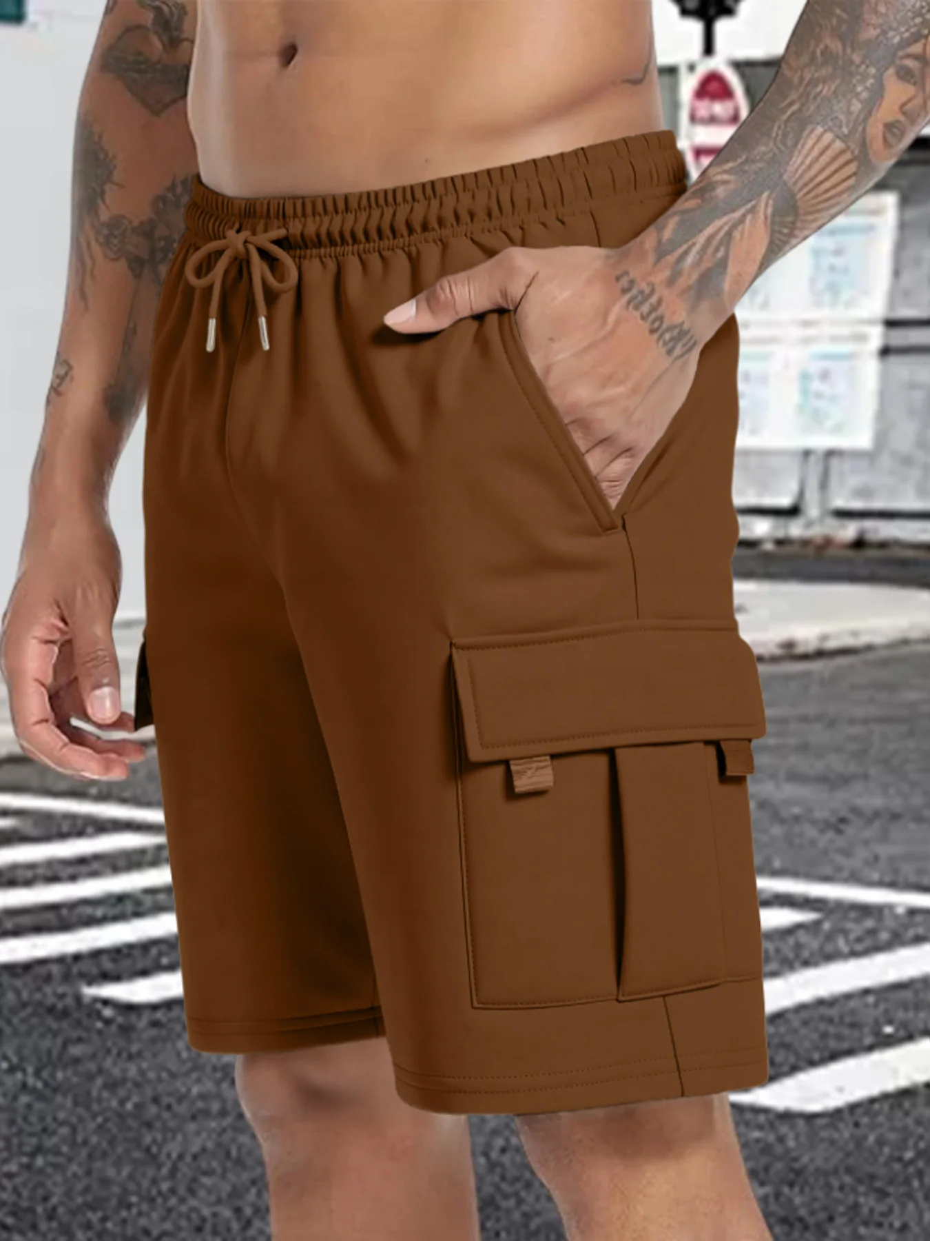 Summer Men's Sport Shorts Male Breathable Loose Multi-pockets Cargo Shorts Outdoor Jogging Fitness Casual Drawstring Mens Shorts thumbnail 5