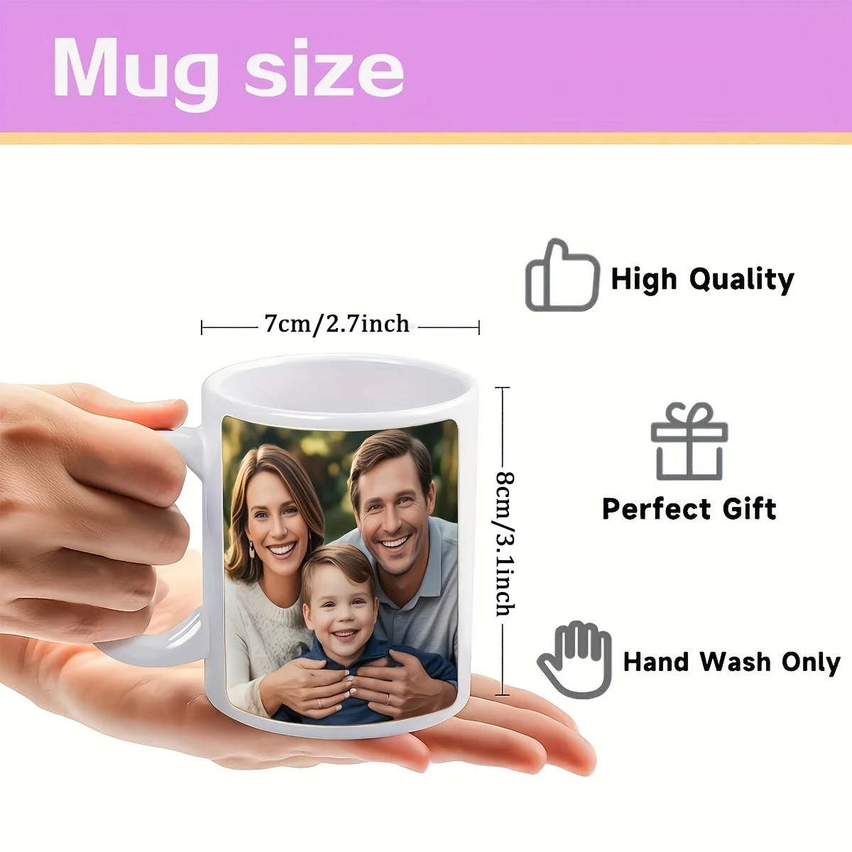 1Pc Custom Photo Coffee Mug, 11oz Personalized Mug, Picture, Text- Boyfriend, Girlfriend, Best Friend, Thanksgiving, Christmas Gift thumbnail 2
