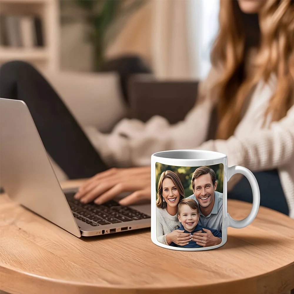 1Pc Custom Photo Coffee Mug, 11oz Personalized Mug, Picture, Text- Boyfriend, Girlfriend, Best Friend, Thanksgiving, Christmas Gift thumbnail 3