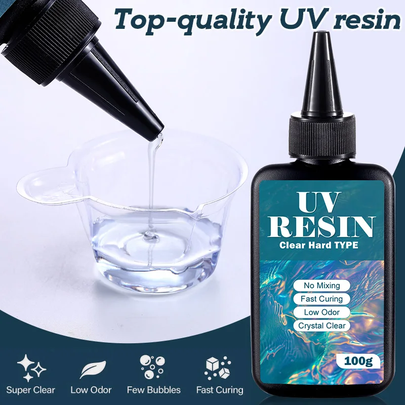 UV Resin Kit with Light Upgraded Hard Type Crystal Clear Ultraviolet Curing UV Resin for Craft DIY Jewelry Making Molds Casting thumbnail 3
