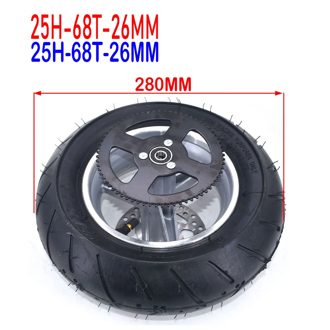Rear Wheel 110/50-6.5  Pocket Bike Good Quality Tyre With Tube Brake Disc Plate # T8F-54T Sprocket For 47cc 49cc Mini Motorcycle thumbnail 2