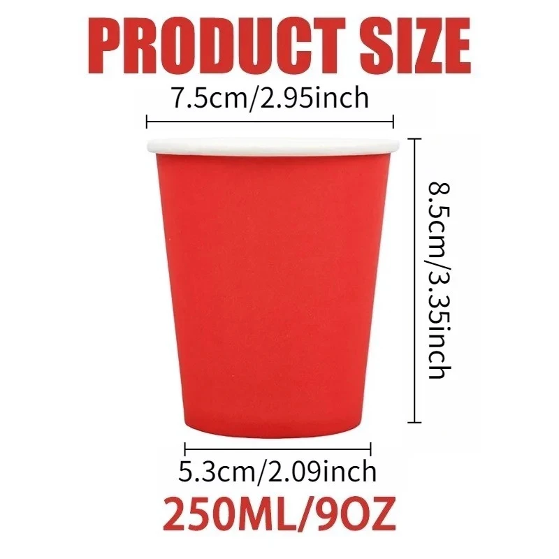 10/30/50PCS Thick Colored Paper Cups Disposable Colored Drinking Cups Wedding Banquets Outdoor Picnic Parties Birthday Parties thumbnail 3