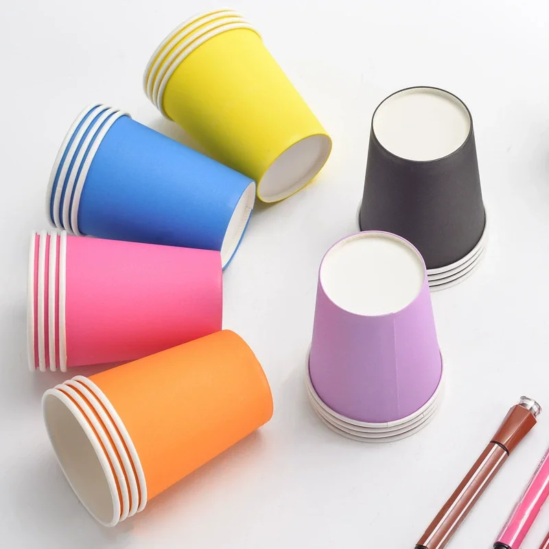 10/30/50PCS Thick Colored Paper Cups Disposable Colored Drinking Cups Wedding Banquets Outdoor Picnic Parties Birthday Parties thumbnail 6